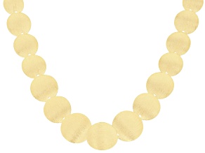 18k Yellow Gold Over Sterling Silver Graduated 18" Necklace