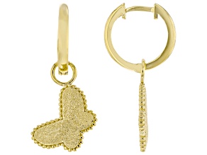 18k Yellow Gold Over Sterling Silver Butterfly Earrings