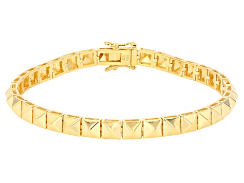 18k Yellow Gold Over Sterling Silver Tennis Bracelet