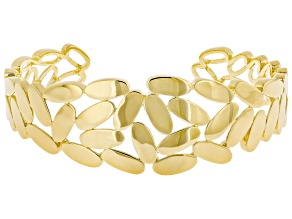 18k Yellow Gold Over Sterling Silver Cuff Bracelet