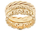 18K Yellow Gold Over Sterling Silver Set of 3 Bands