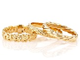 18K Yellow Gold Over Sterling Silver Set of 3 Bands