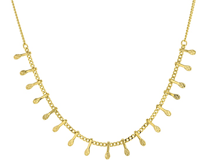 18k Yellow Gold Over Sterling Silver 18" Necklace