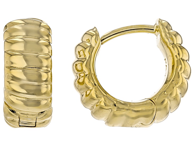 18k Yellow Gold Over Sterling Silver Hoop Earrings