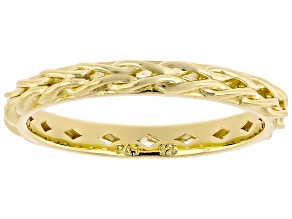 18k Yellow Gold Over Sterling Silver Braided Band Ring