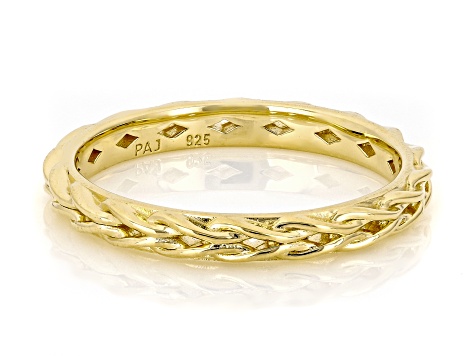 18k Yellow Gold Over Sterling Silver Braided Band Ring