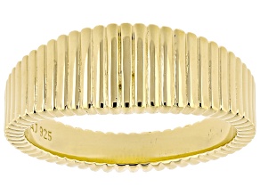 18k Yellow Gold Over Sterling Silver Textured Ring