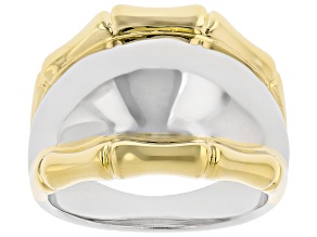 18k Yellow Gold Over Sterling Silver Two-Tone Ring