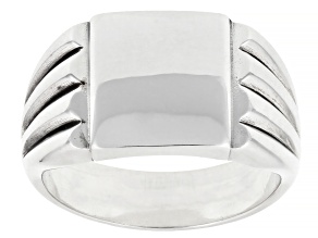 Sterling Silver Men's Polished Signet Ring