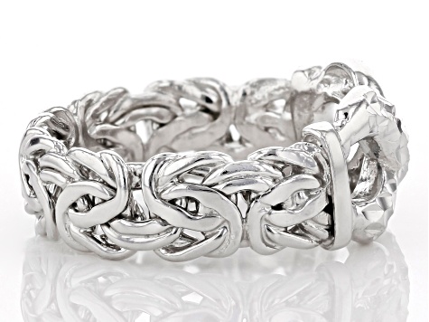 Sterling Silver Infinity Sign Byzantine Design Ring