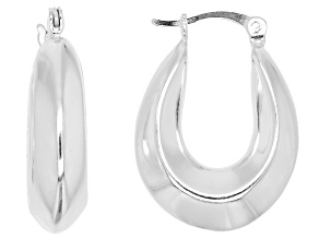 Sterling Silver Polished Puffy Hoops