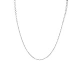 Sterling Silver Graduated Rolo Station 35.25 Inch Necklace