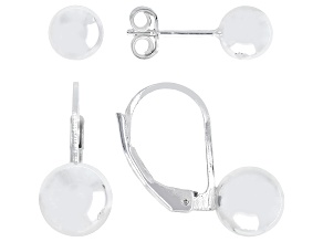 Sterling Silver Polished 7.8mm Ball Dangle & 5.8mm Ball Stud Earring Set