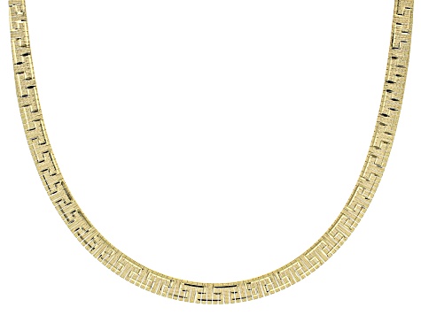 18K Yellow Gold Over Sterling Silver 18 Inch Omega Greek Necklace