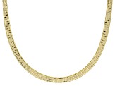 18K Yellow Gold Over Sterling Silver 18 Inch Omega Greek Necklace