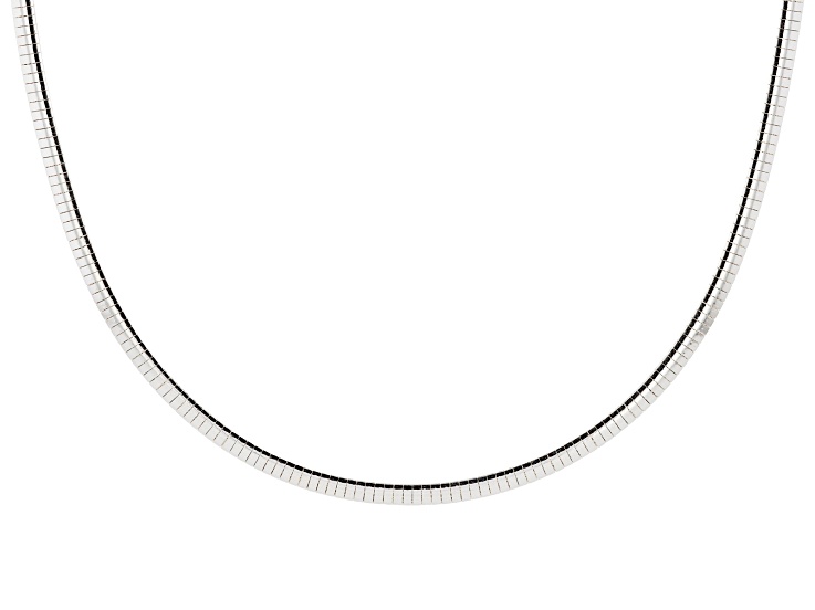 Sterling Silver 4mm Polished 20 Inch Omega Chain