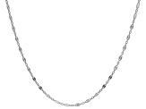 Sterling Silver 3.20MM Flat Rolo Link Mirror Station Necklace 20 Inches