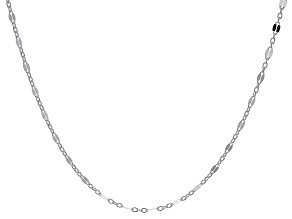 Sterling Silver 3.20MM Flat Rolo Link Necklace 24 Inches