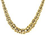 18K Yellow Gold Over Sterling Silver Graduated Bold Byzantine 18 Inch Necklace
