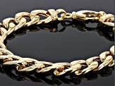 18k Yellow Gold Over Sterling Silver Cuban Link 8" Bracelet
