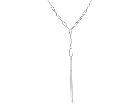 Sterling Silver Paperclip Tassel 18 Rolo Necklace Ag233 Jtv Com