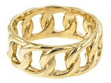 18K Yellow Gold Sterling Silver Curb Ring