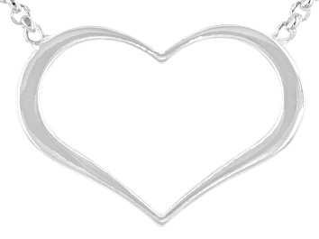 Picture of Sterling Silver Heart 18 Inch Rolo Adjustable Necklace