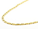 18K Yellow Gold Over Sterling Silver Flat Paperclip 24 Inch Chain Necklace