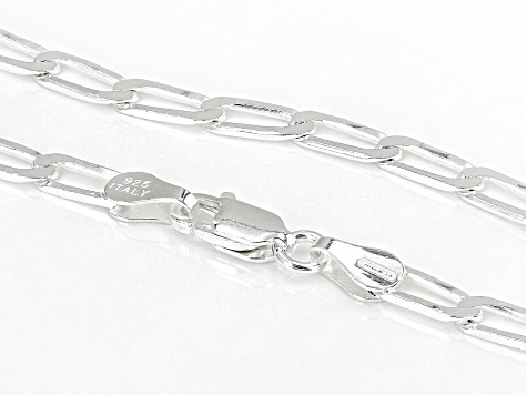 Sterling Silver 3.8MM Flat Paperclip Chain