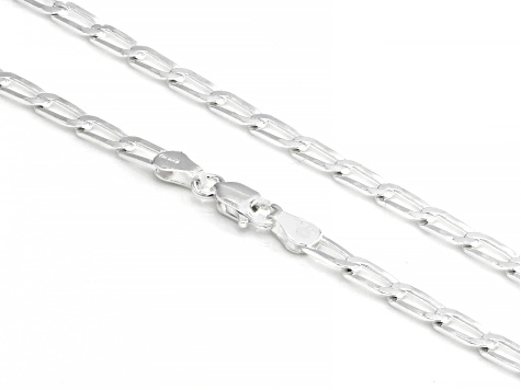 Sterling Silver Flat Paperclip 18 Inch Chain Necklace