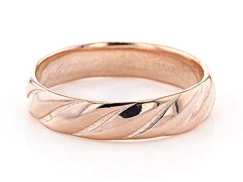 18K Rose Gold Over Sterling Silver Symmetric Design Band Ring