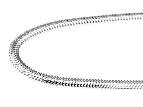 Sterling Silver 3.40MM Flat Snake 20 Inch Necklace