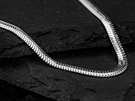 Sterling Silver 3.40MM Flat Snake 20 Inch Necklace