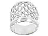 Sterling Silver Open Dome X Design Ring