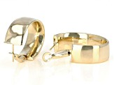 10K Yellow Gold Over Sterling Silver 1 3/16" Polished Hoop Earrings