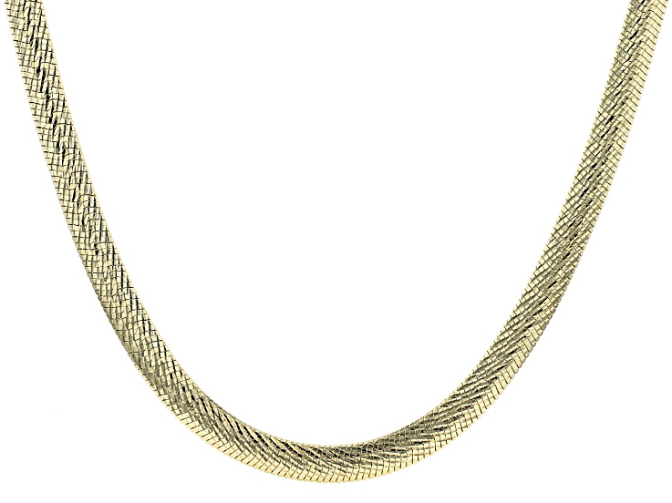 18k stamped gold newest Thick herringbone chain necklace 20 inch