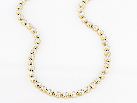 Sterling Silver and 18K Yellow Gold Over Sterling Silver Star Bead 24 Inch Necklace - AG451B 