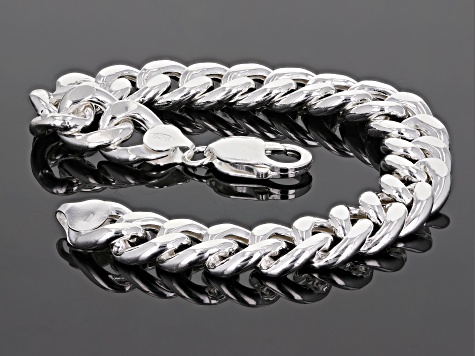 Sterling Silver 11.40MM Grumette Link Bracelet