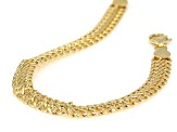 18K Yellow Gold Over Sterling Silver 7.50MM Domed Infinity Link Bracelet