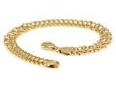 18K Yellow Gold Over Sterling Silver 7.50MM Domed Infinity Link Bracelet