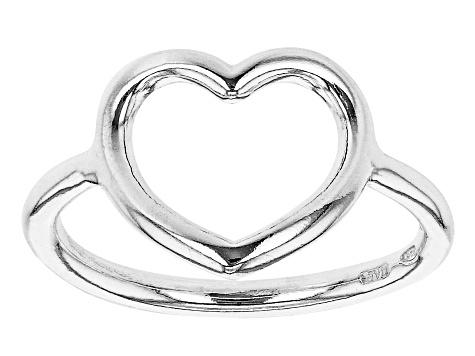 Sterling Silver Open Heart Design Ring