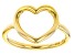 18K Yellow Gold Over Sterling Silver Open Heart Design Ring