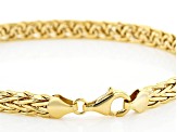 18K Yellow Gold Over Sterling Silver 5MM Set of 2 Rolo and Wheat Link Bracelets