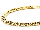 18K Yellow Gold Over Sterling Silver Set of 2 Byzantine and Rope Link Bracelets