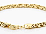 18K Yellow Gold Over Sterling Silver Set of 2 Byzantine and Rope Link Bracelets