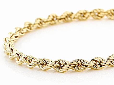 18K Yellow Gold Over Sterling Silver Set of 2 Byzantine and Rope Link Bracelets