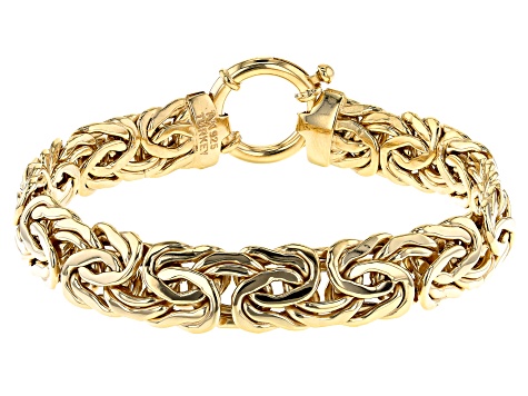 Diamond Cuban Link Bracelet (12mm) in Yellow Gold - 8 Inches - Gold Presidents