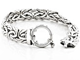 Sterling Silver 12mm High Polished Bold Byzantine Link Bracelet