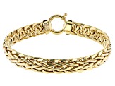 18K Yellow Gold Over Sterling Silver 9MM High Polished Bold Wheat Link Bracelet