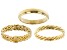 18 Yellow Gold Over Sterling Silver Set of 3 Band Rings